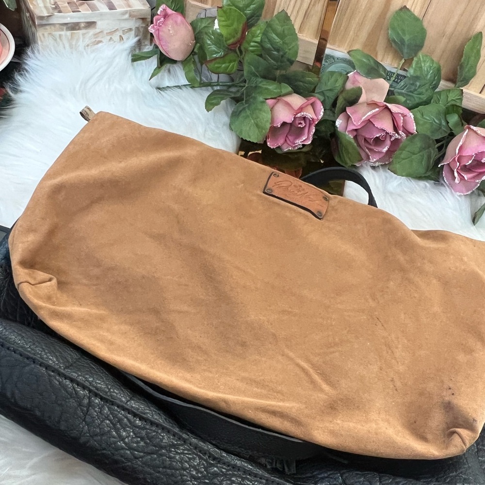 Patricia Nash Distressed Leather Tote in Black & Navy Color - Picture 5 of 8